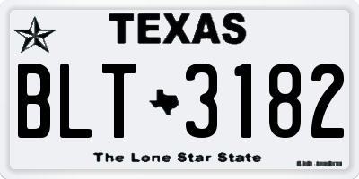 TX license plate BLT3182