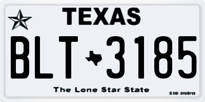 TX license plate BLT3185