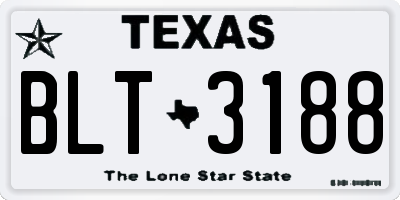 TX license plate BLT3188