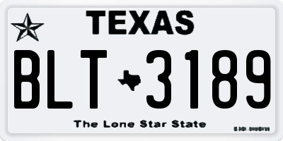 TX license plate BLT3189