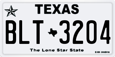 TX license plate BLT3204