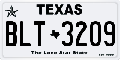 TX license plate BLT3209