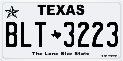TX license plate BLT3223