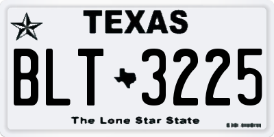 TX license plate BLT3225