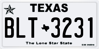 TX license plate BLT3231