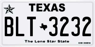 TX license plate BLT3232