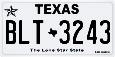 TX license plate BLT3243