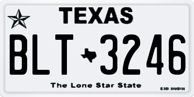 TX license plate BLT3246