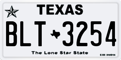 TX license plate BLT3254