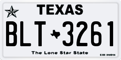 TX license plate BLT3261