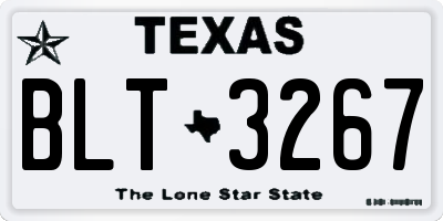 TX license plate BLT3267