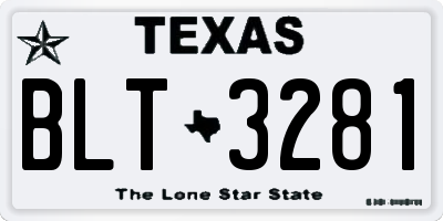 TX license plate BLT3281
