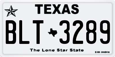 TX license plate BLT3289