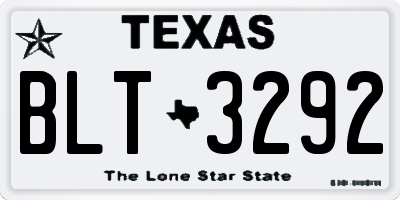 TX license plate BLT3292
