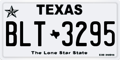 TX license plate BLT3295