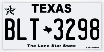 TX license plate BLT3298
