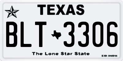 TX license plate BLT3306