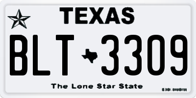 TX license plate BLT3309