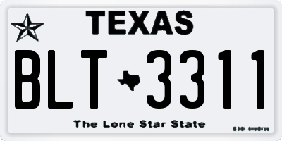 TX license plate BLT3311