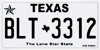 TX license plate BLT3312