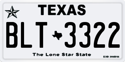 TX license plate BLT3322