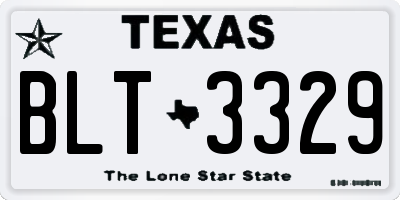 TX license plate BLT3329