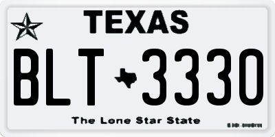 TX license plate BLT3330