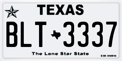 TX license plate BLT3337