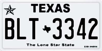 TX license plate BLT3342