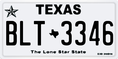 TX license plate BLT3346
