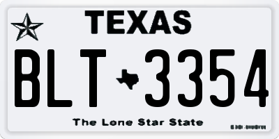 TX license plate BLT3354