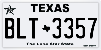 TX license plate BLT3357
