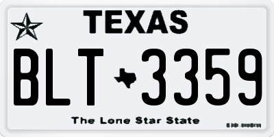 TX license plate BLT3359
