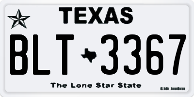 TX license plate BLT3367
