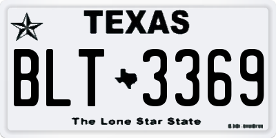 TX license plate BLT3369
