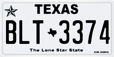 TX license plate BLT3374