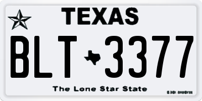 TX license plate BLT3377
