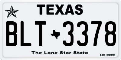 TX license plate BLT3378