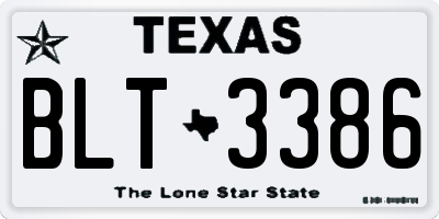 TX license plate BLT3386