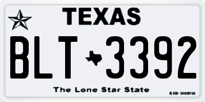 TX license plate BLT3392