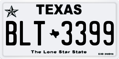 TX license plate BLT3399
