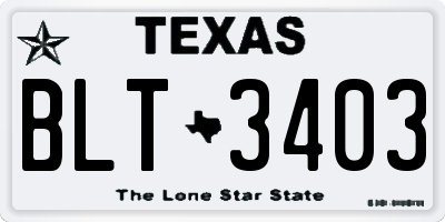 TX license plate BLT3403