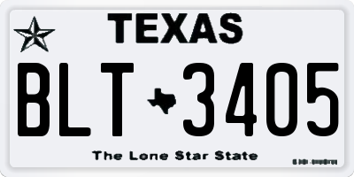 TX license plate BLT3405