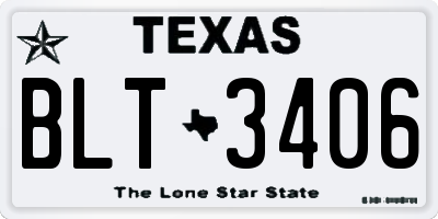 TX license plate BLT3406