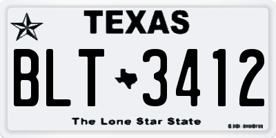 TX license plate BLT3412