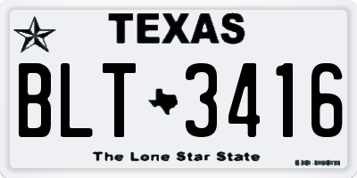 TX license plate BLT3416