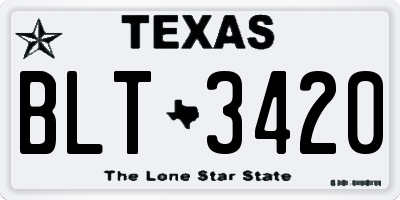 TX license plate BLT3420