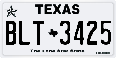 TX license plate BLT3425
