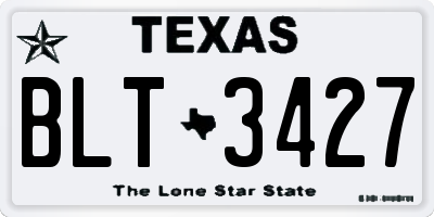 TX license plate BLT3427