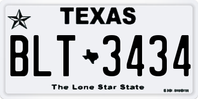 TX license plate BLT3434